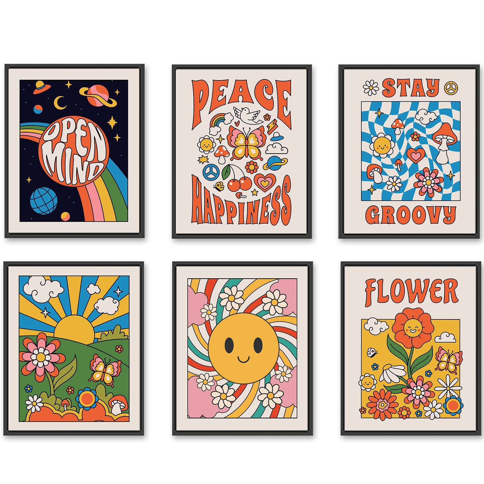 Amazon.com: Retro 70s Home Groovy Decor Hippie Art 70s Wall Art